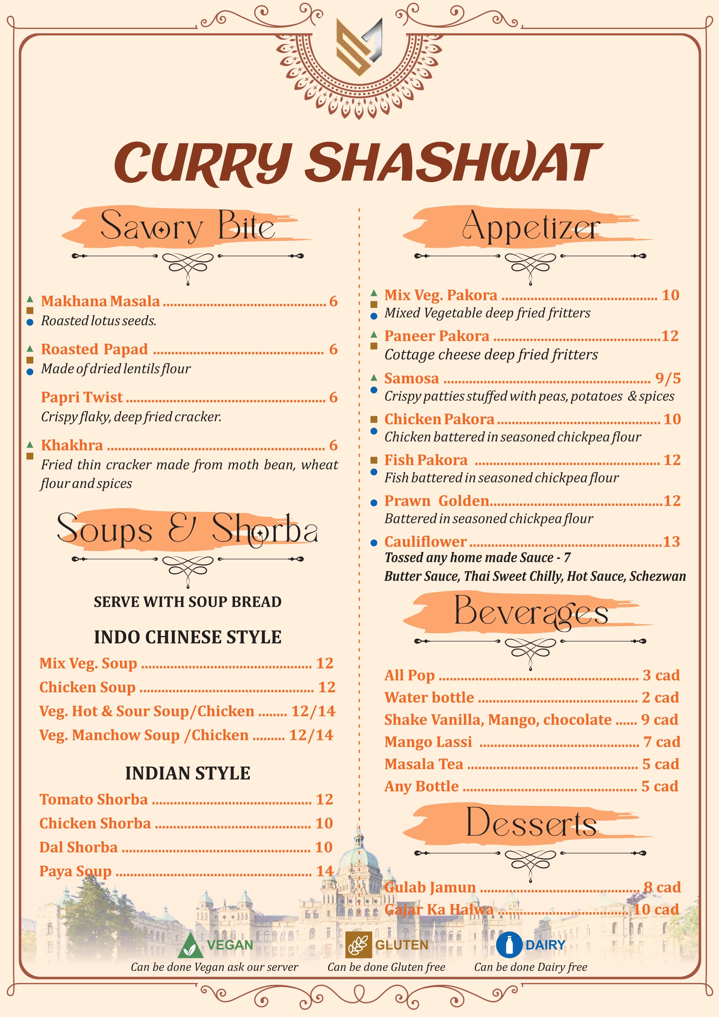 Menu page 1